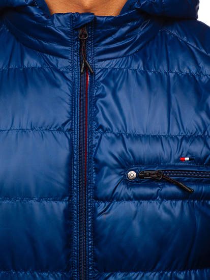 Тъмносиньо капитонирано преходно мъжко спортно яке Bolf 2066