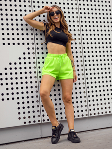 Зелен неон къси дамски спортни панталони Bolf H60