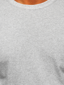 Мъжка тениска с дълъг ръкав без принт сива Bolf 1209