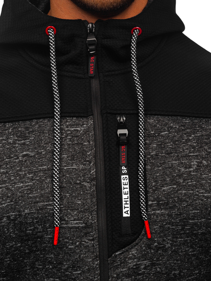 Графитен мъжки изолиран суичър с качулка Bolf TC1310