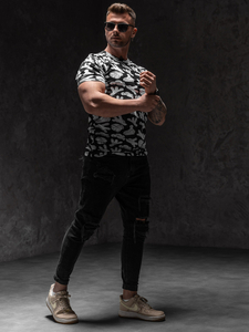 Черна мъжка тениска с принт Bolf 14912