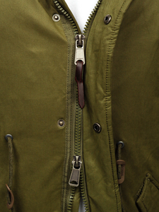 Мъжко зимно яке парка зелено Bolf 1793