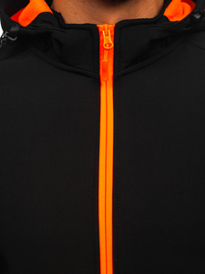 Черно-оранжево мъжко преходно яке softshell Bolf HH017
