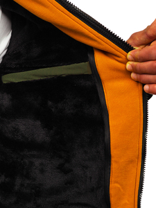 Зелен капитонирано мъжко зимно яке Bolf 6900