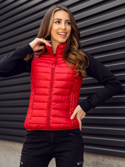 Червен капитониран дамски елек Bolf B2705A