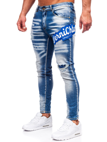 Тъмносини мъжки дънки slim fit Bolf BC1068