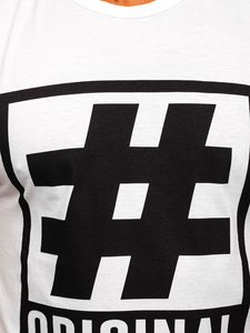 Бяла тениска без ръкави тип tank top с принт Bolf 19802