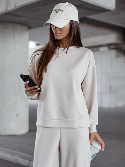 Дамски двуцветен спортен комплект бежов Bolf 821111