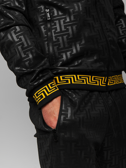 Черен мъжки анцуг с качулка Bolf 3A161