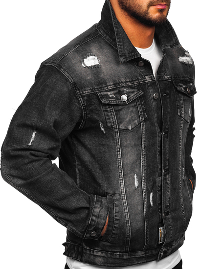 Черно мъжко дънково яке Bolf MJ507N