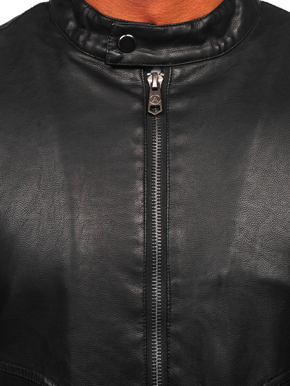Мъжко кожено яке черно Bolf 92531