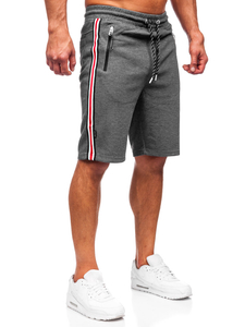 Къси мъжки спортни панталони в антарцит и бяло Bolf Q3884
