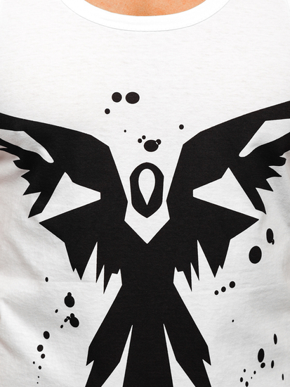 Бял мъжки потник с принт Bolf 14843