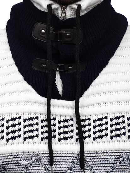 Дебел тъмносин мъжки пуловер с висока яка Bolf 2020