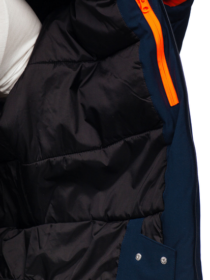 Тъмносиньо мъжко зимно спортно яке Bolf HH011