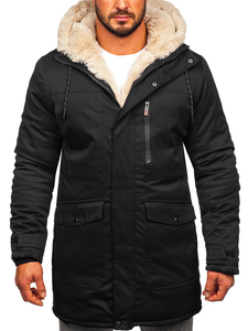 Черно мъжко яке зимно парка Bolf 22M37