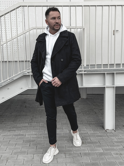 Мъжко зимно палто черно Bolf 1048B