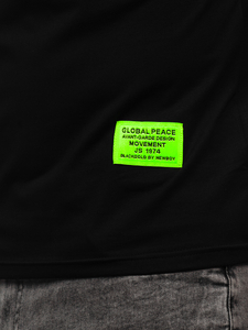 Черна мъжка тениска с принт Bolf MT3046