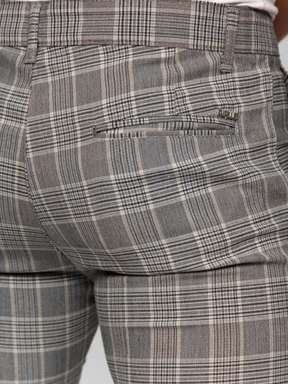 Мъжки джогинг карирани платове в сиво от Bolf 184171