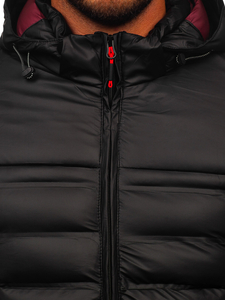 Черно капитонирано мъжко зимно яке Bolf 22M326