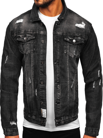 Черно мъжко дънково яке Bolf MJ507N