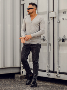 Сива мъжка жилетка с цип Bolf YY06A