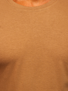 Тениска мъжка без принт кафява Bolf 2005