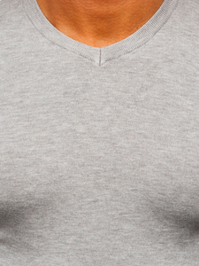 Мъжки пуловер с V-образно деколте от меланж Bolf YY03