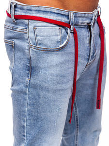 Сини мъжки дънки skinny fit Bolf KX555-2A