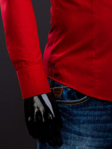 Червена елегантна мъжка риза с дълъг ръкав Bolf 1703A